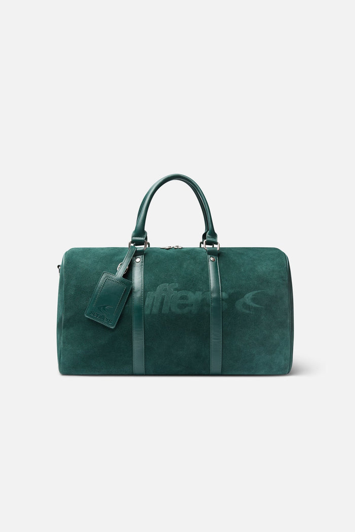 Bolsa de lona verde de ante