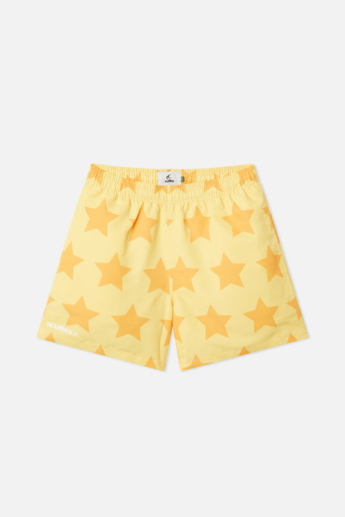 Traje de baño amarillo con estrellas