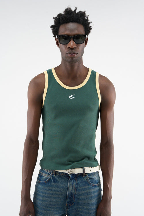 Top sin mangas verde de Twill
