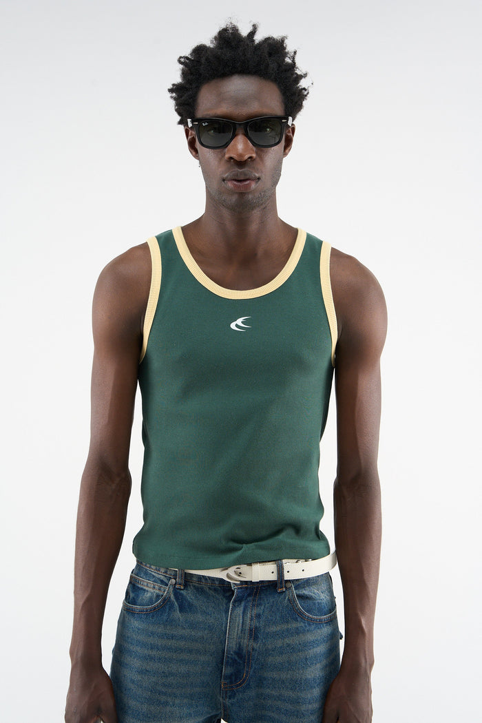 Top sin mangas verde de Twill