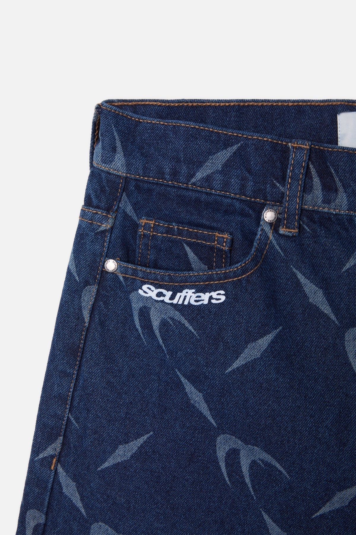 Jorts plateados azul oscuro