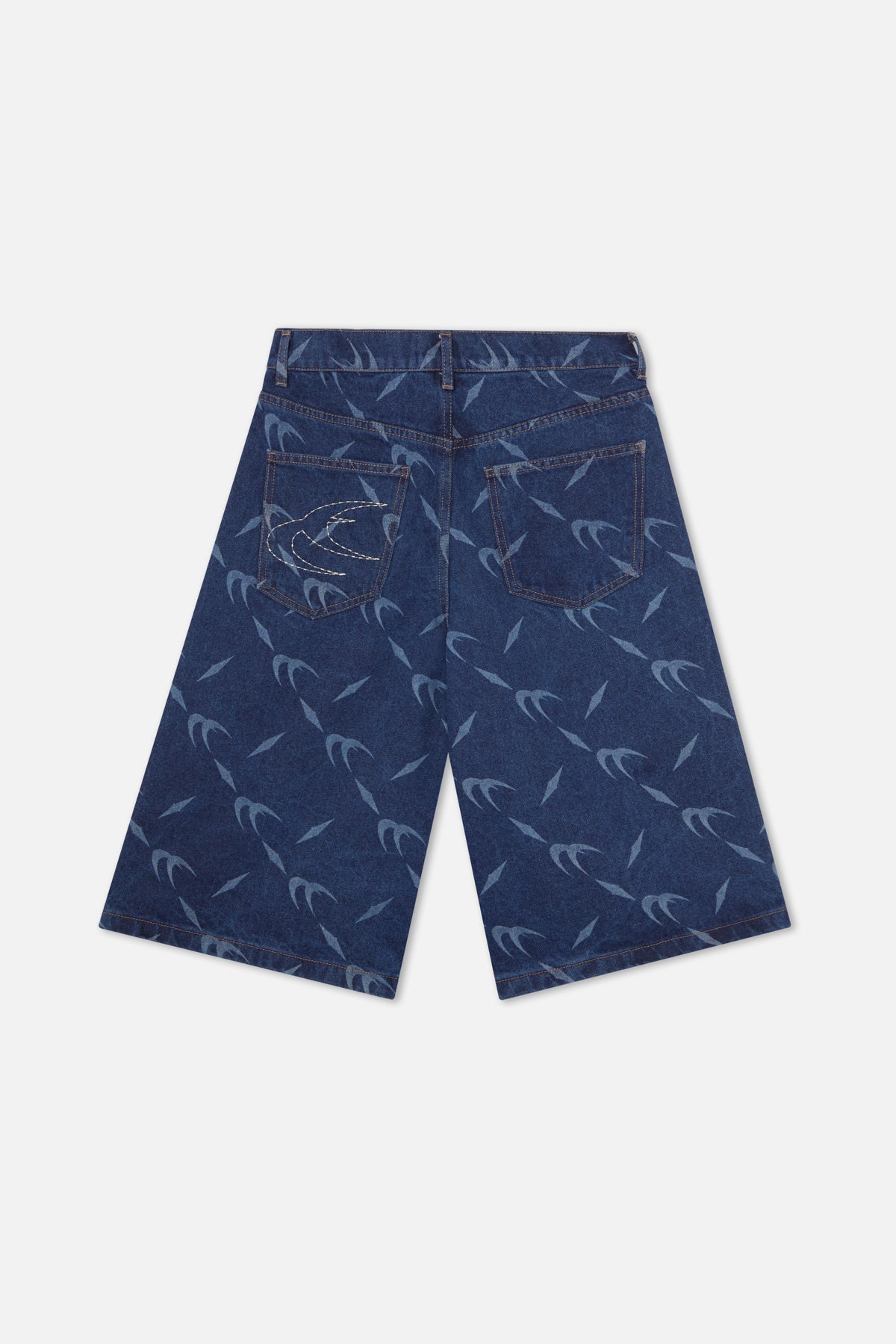 Jorts plateados azul oscuro
