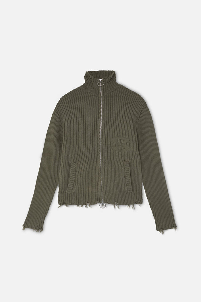 Bawdy Knit Green Zipper