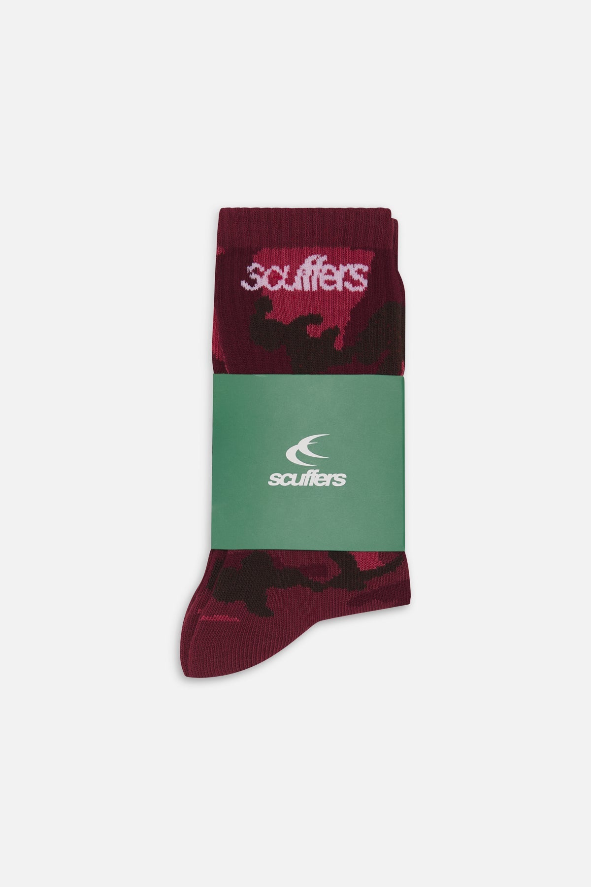 Calcetines color burdeos camuflados
