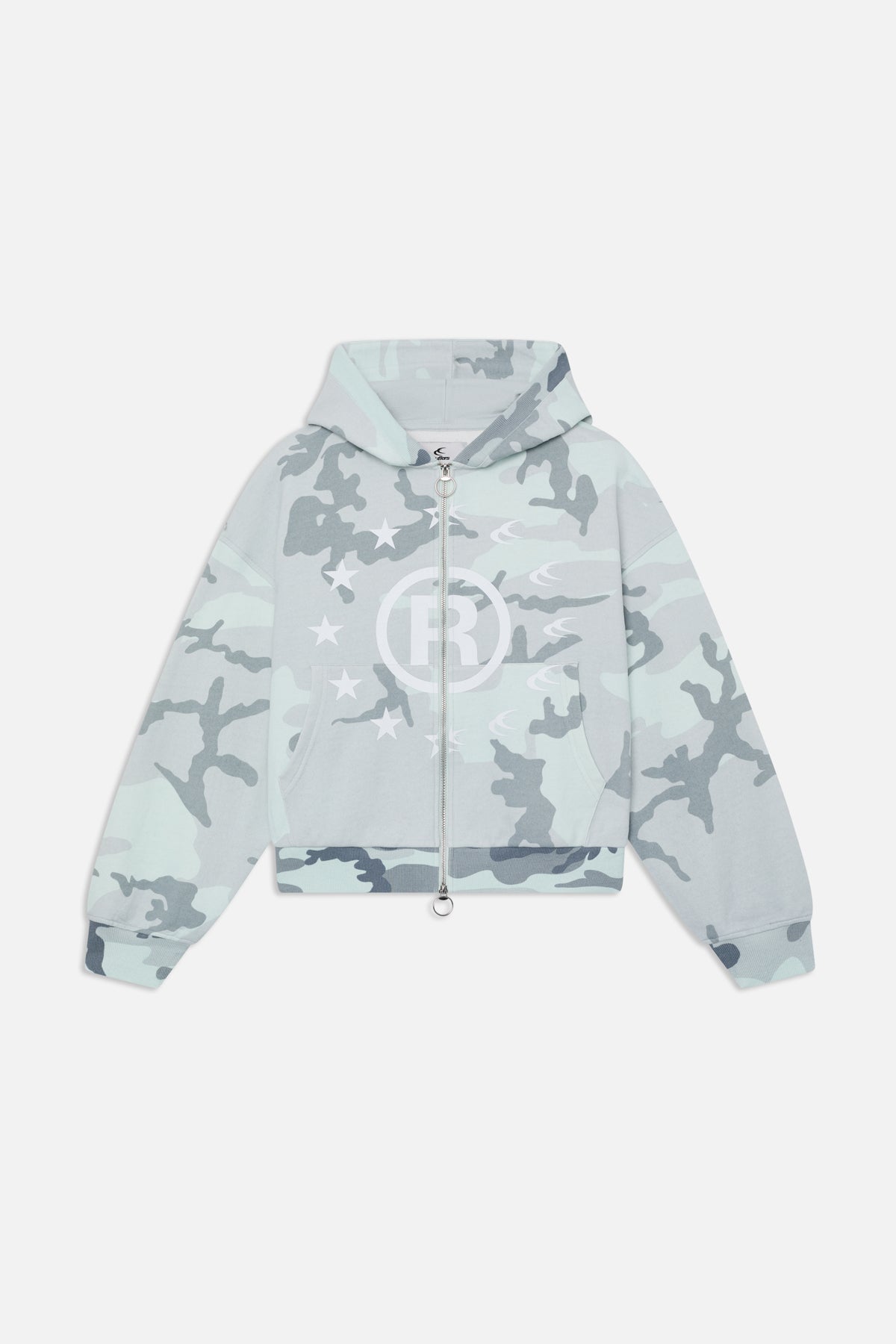 Cremallera de camuflaje gris confuso