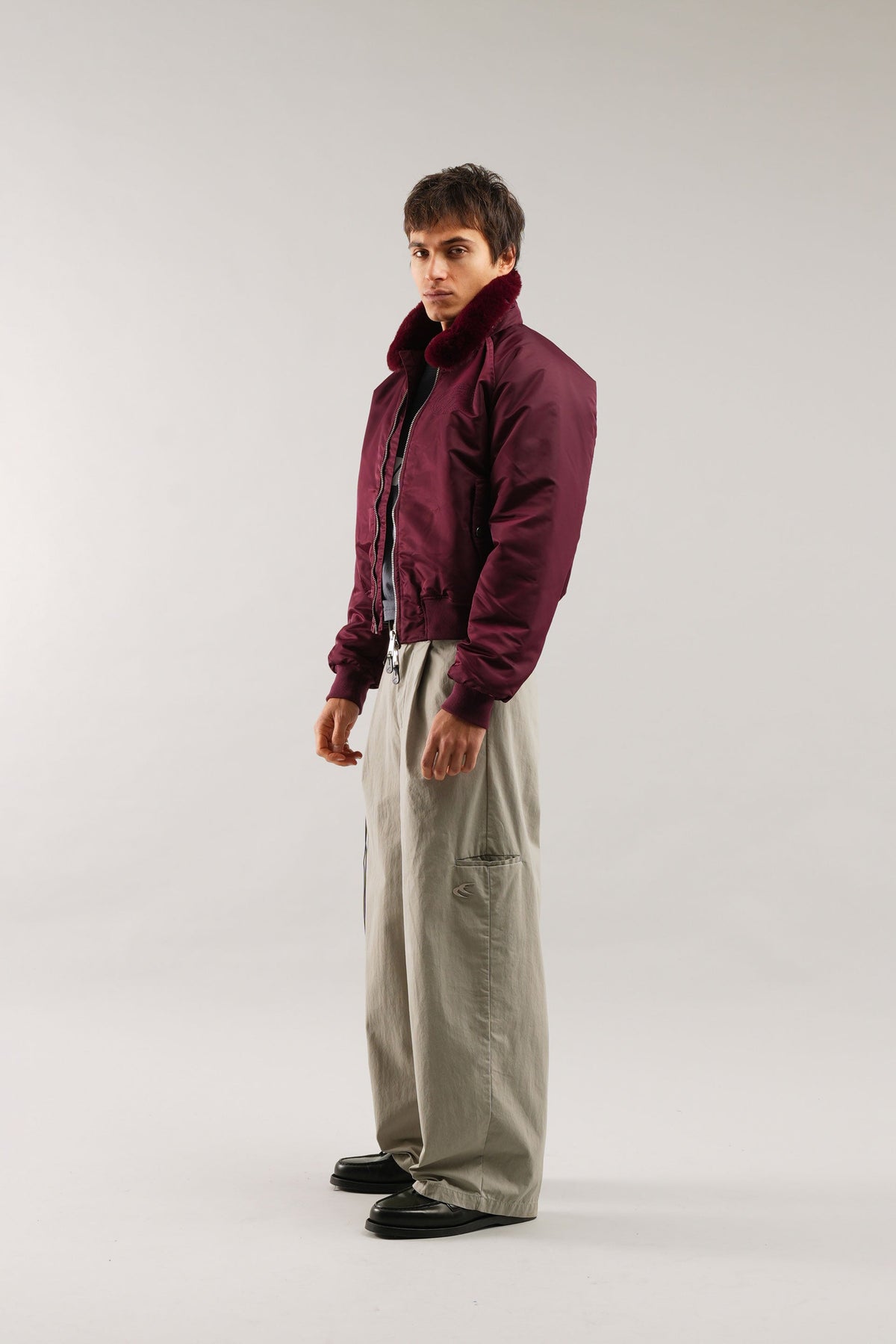 Chaqueta Bomber Borgoña SCFF