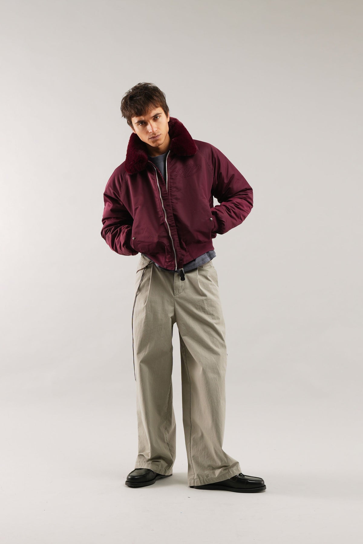 Chaqueta Bomber Borgoña SCFF