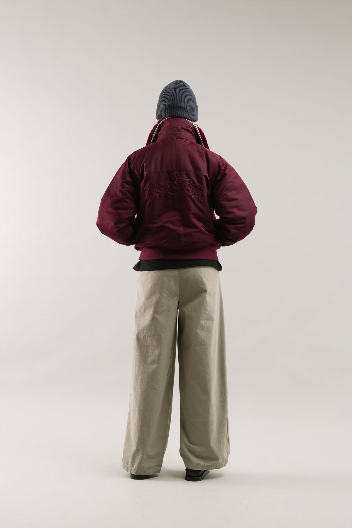 Chaqueta Bomber Borgoña SCFF