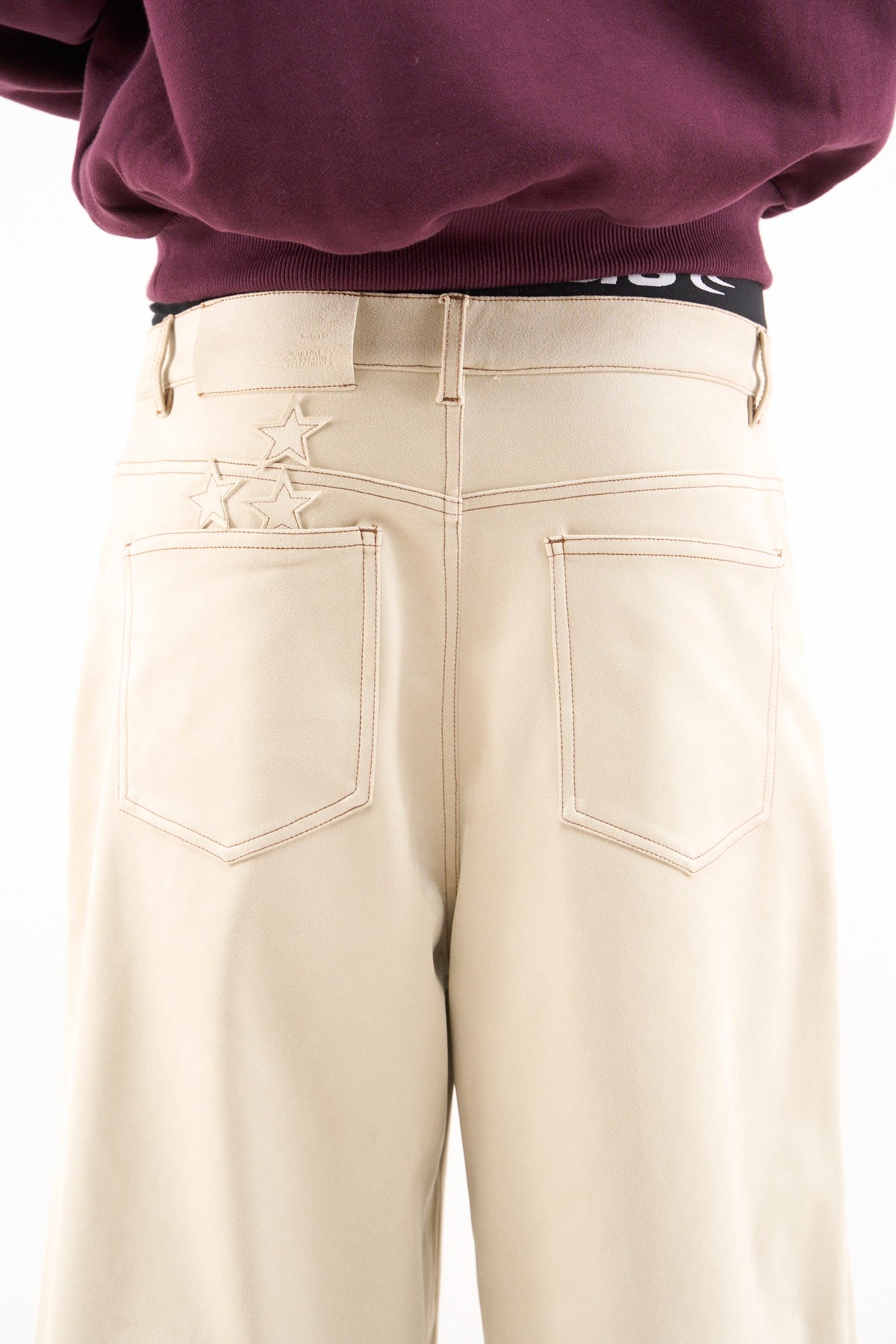Pantalones Anchos Grises de Gamuza