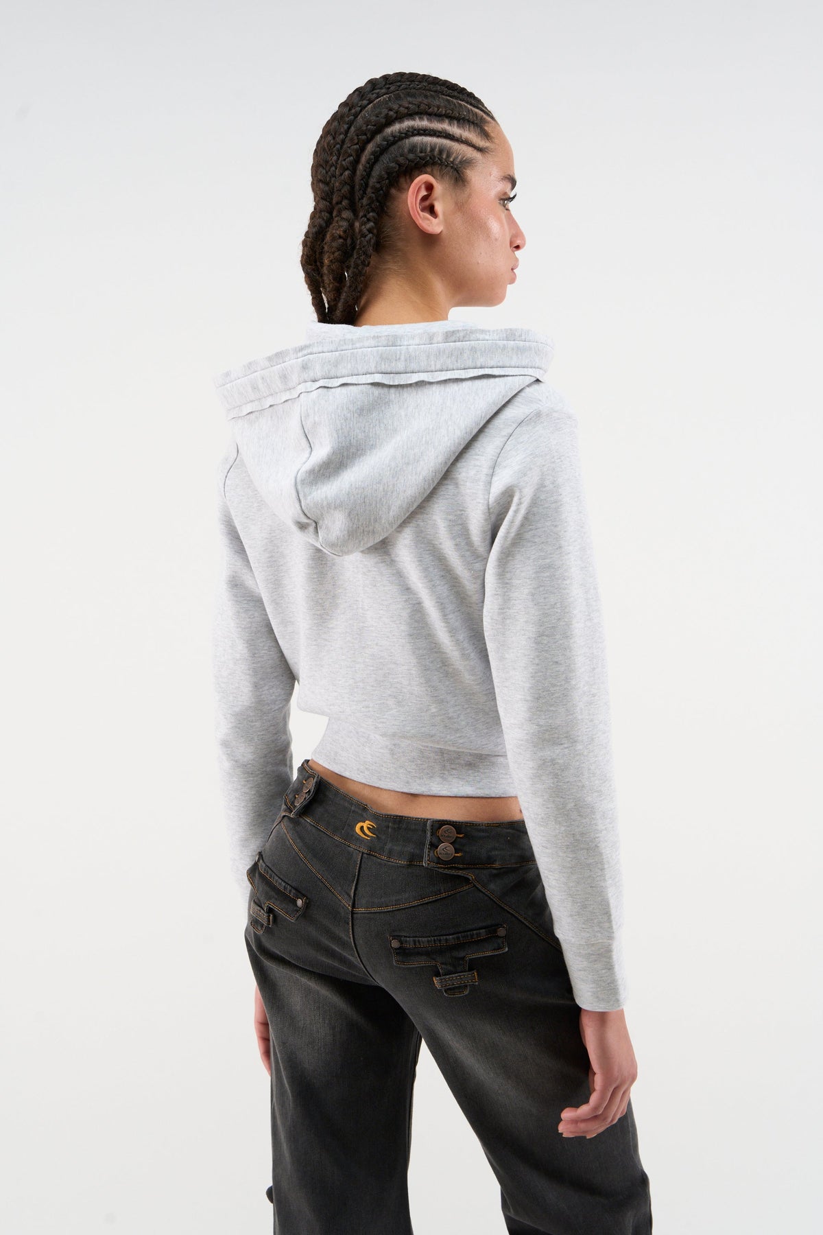 Chaqueta melange gris acogedora