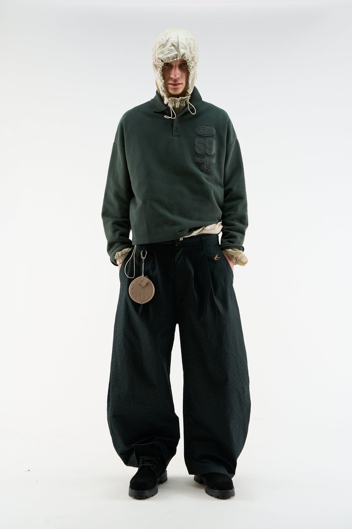 Monogram Shell Black Pants