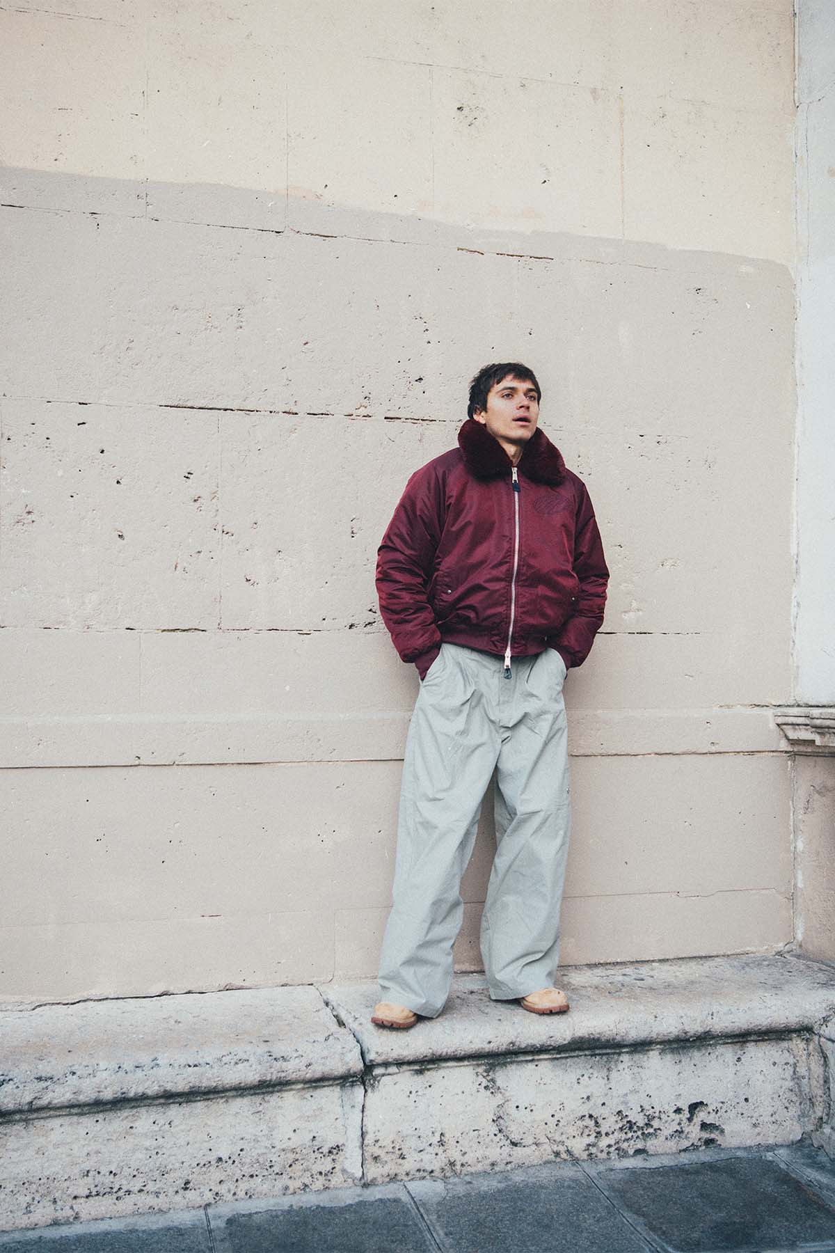 Chaqueta Bomber Borgoña SCFF