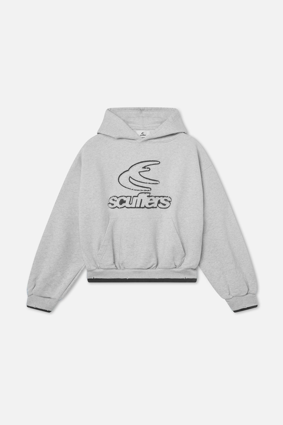 Sudadera con capucha gris claro doble