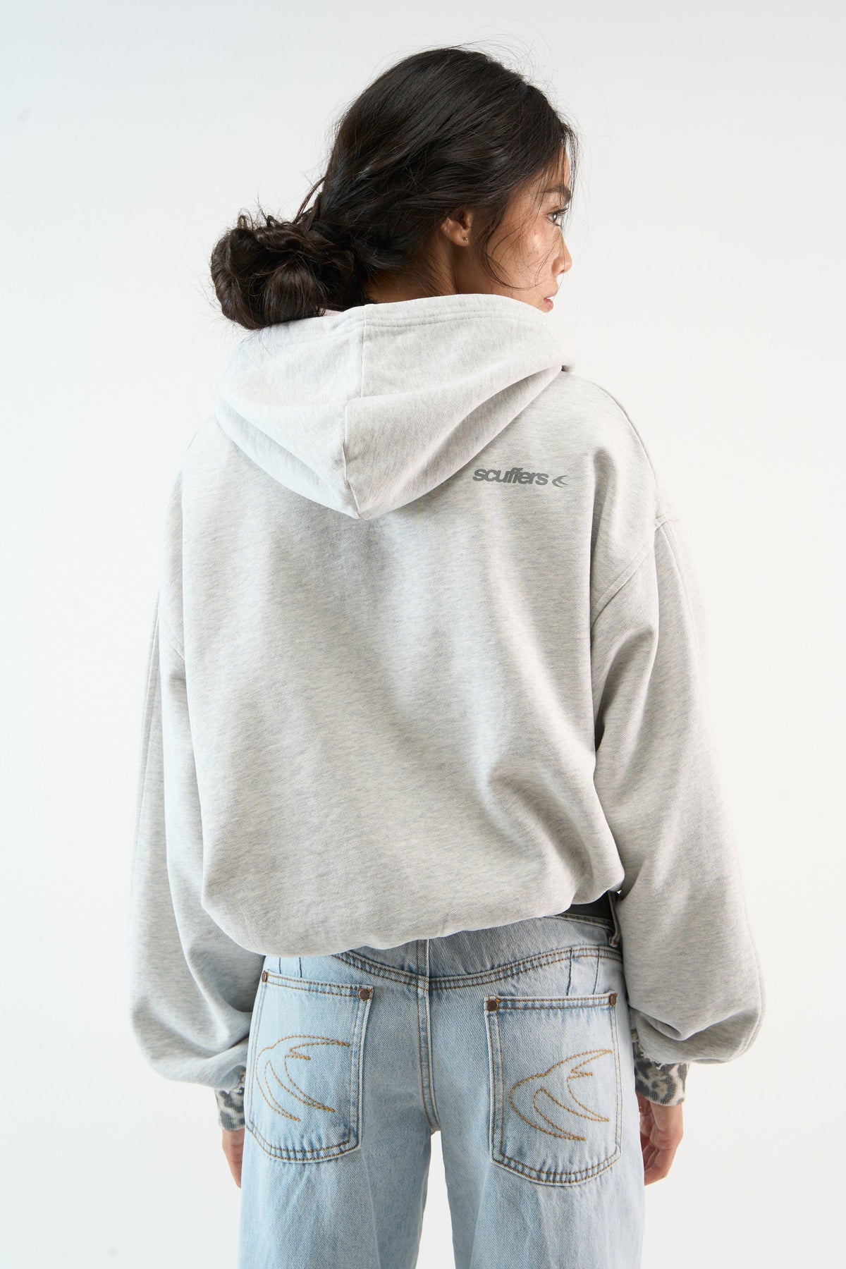 Sudadera con capucha Leo gris melange