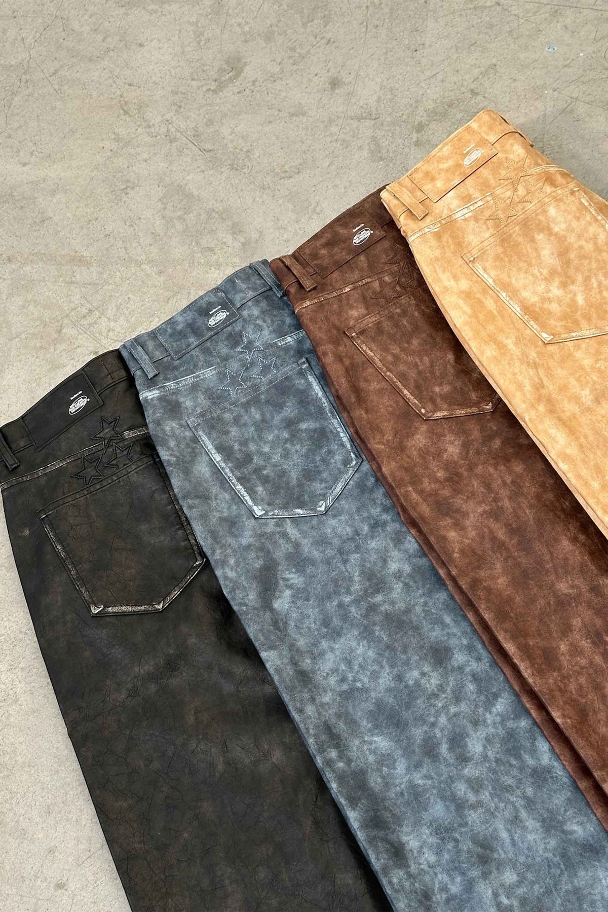 Pantalones Jumbo Color Marrón Cuero
