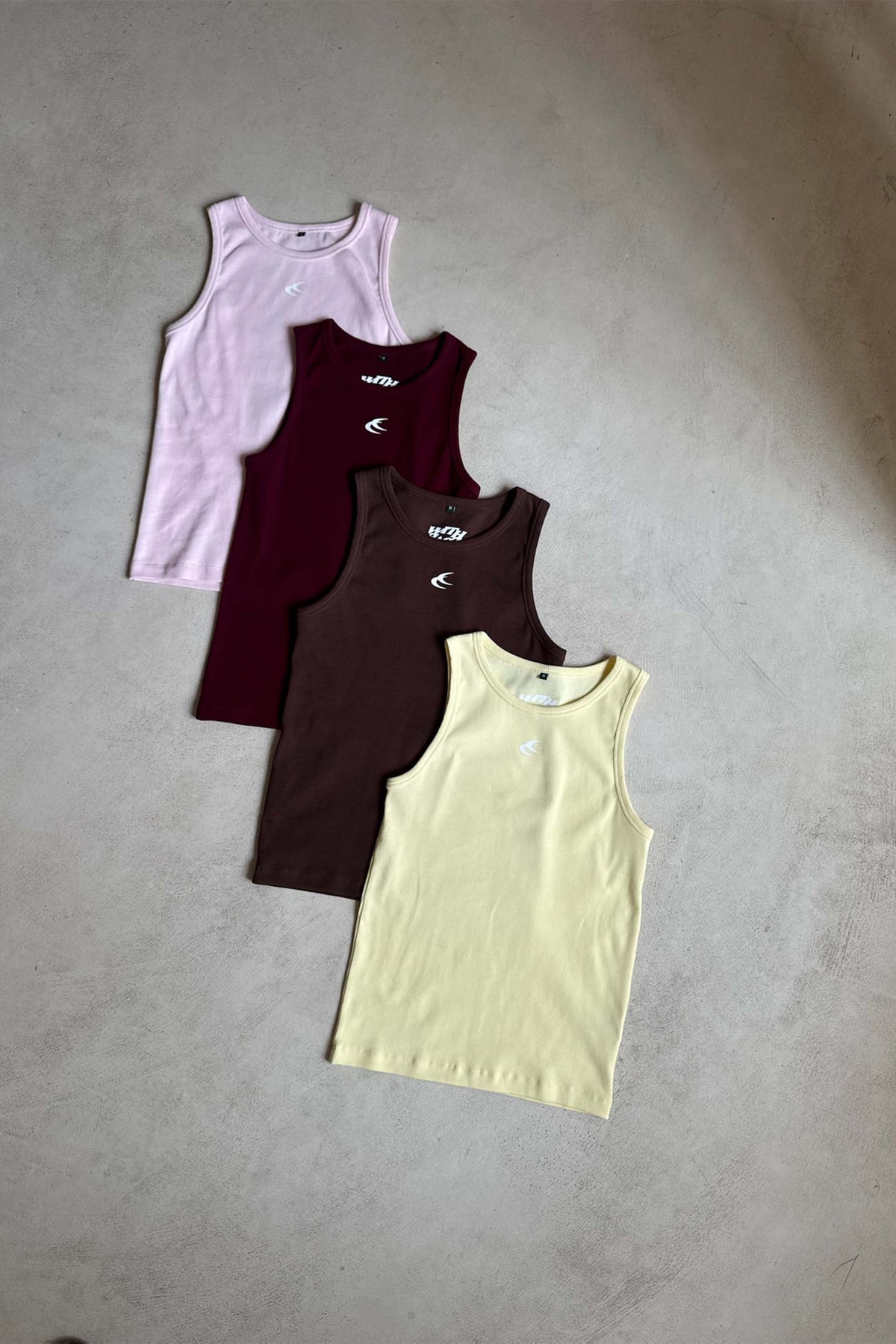 Brown y amarillo paquete de camisetas sin mangas acanaladas Scff
