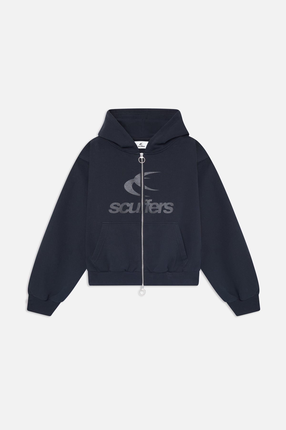 Sudadera con capucha y cremallera negra con el logo