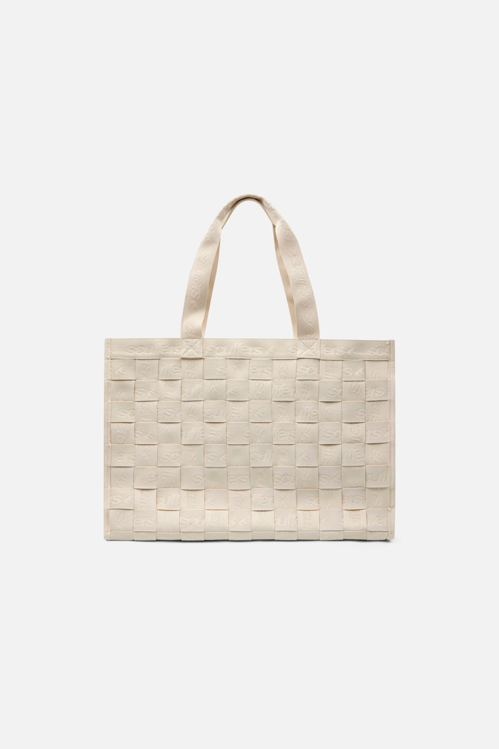 Bolso tote de tela cruda nacarado