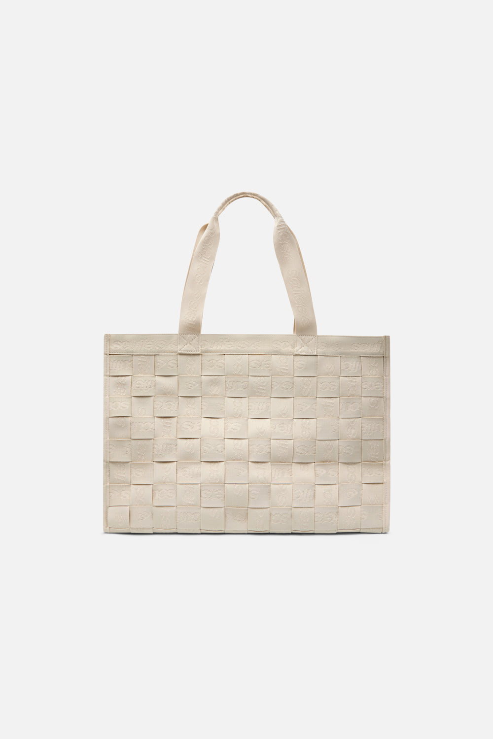 Bolso tote de tela cruda nacarado