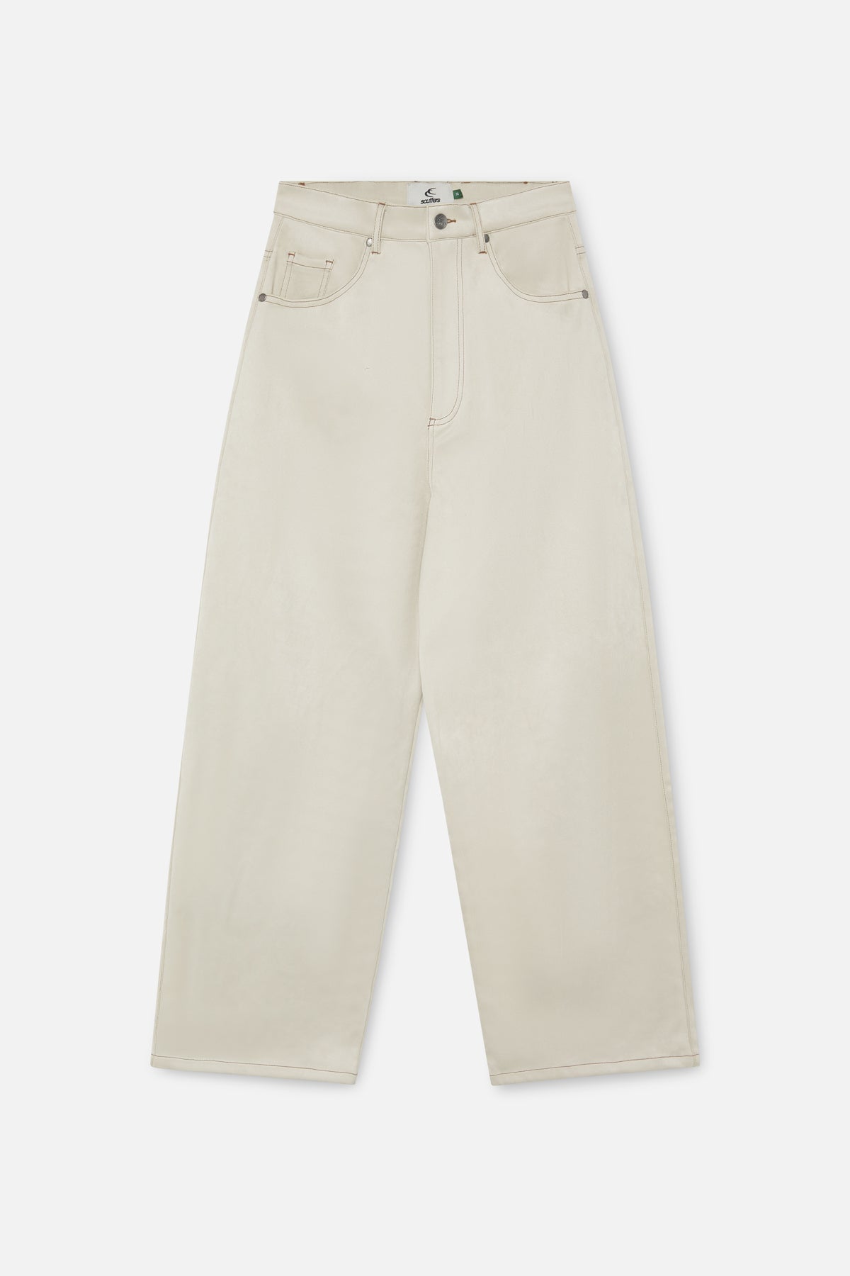 Pantalones Anchos Grises de Gamuza