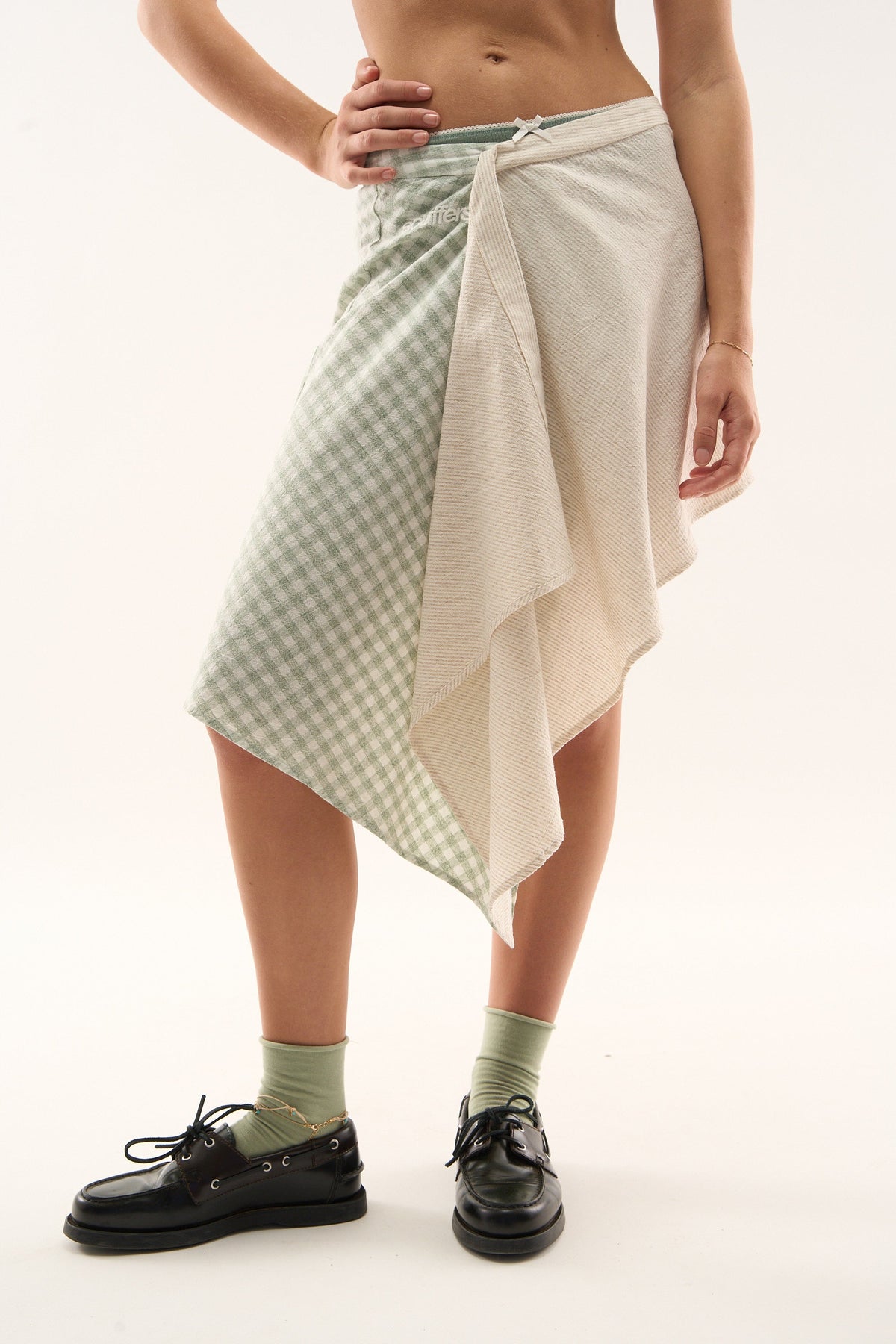 Falda verde mixta
