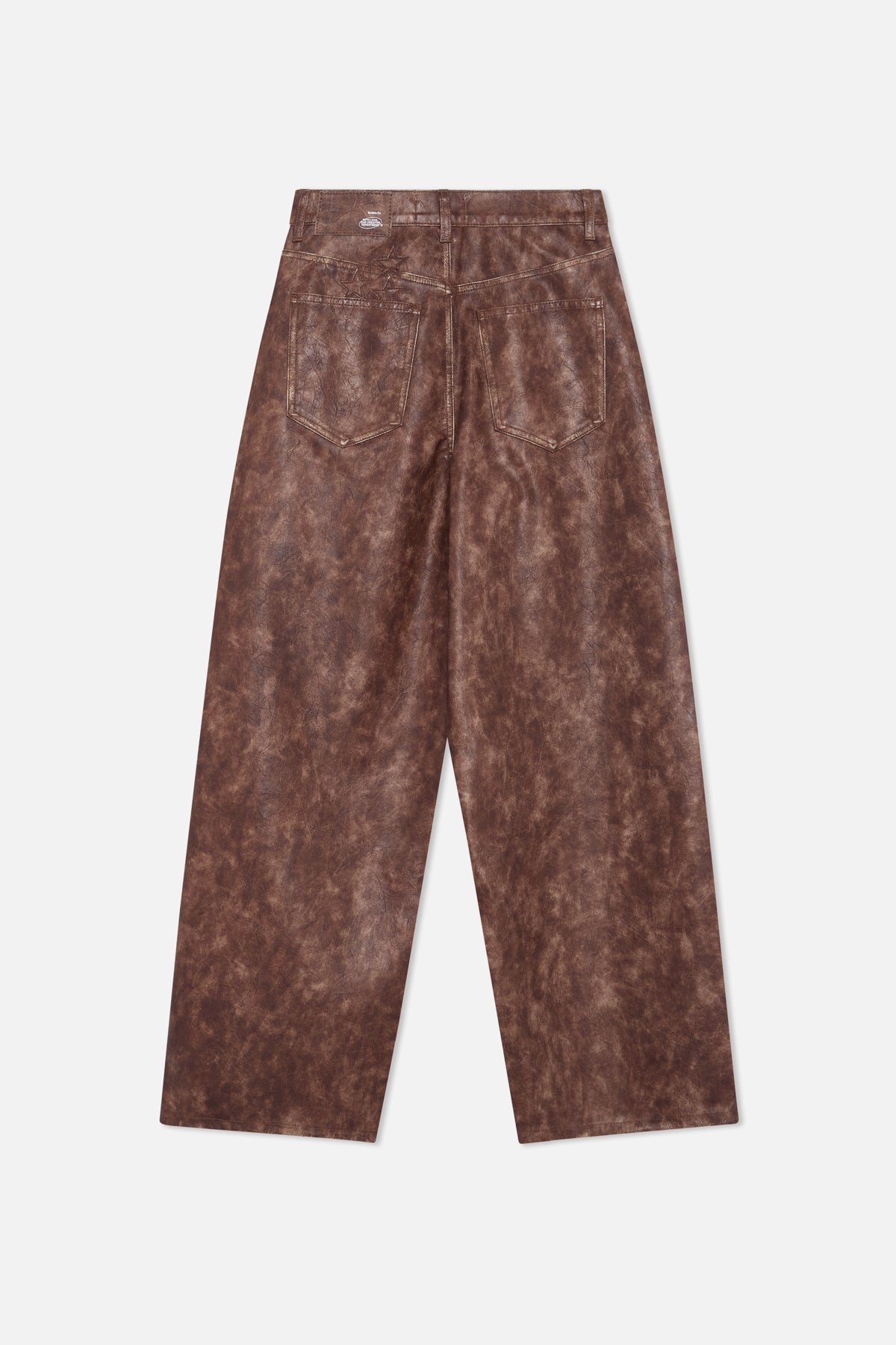 Pantalones Jumbo Color Marrón Cuero